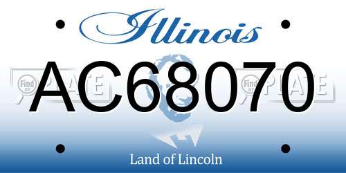 AC68070 Illinois License Plate