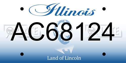 AC68124 Illinois License Plate