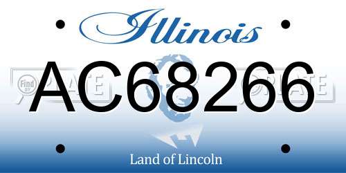 AC68266 Illinois License Plate