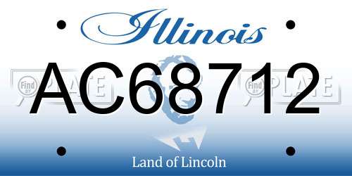 AC68712 Illinois License Plate