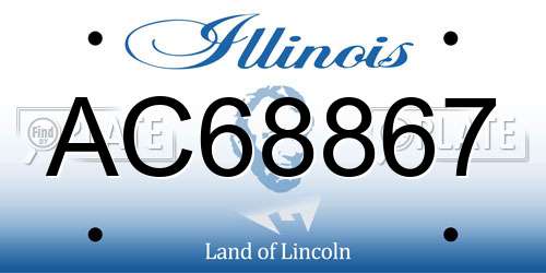 AC68867 Illinois License Plate