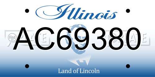 AC69380 Illinois License Plate