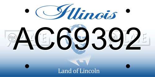 AC69392 Illinois License Plate