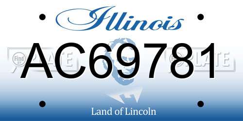 AC69781 Illinois License Plate