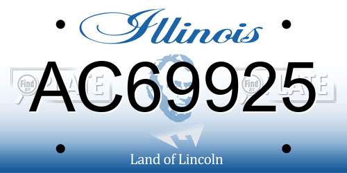 AC69925 Illinois License Plate