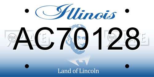 AC70128 Illinois License Plate