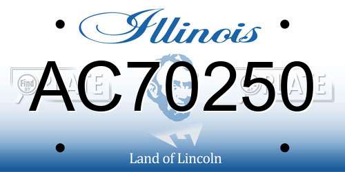 AC70250 Illinois License Plate