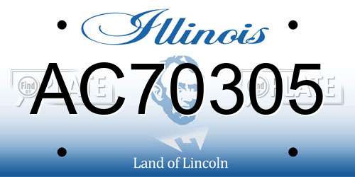 AC70305 Illinois License Plate