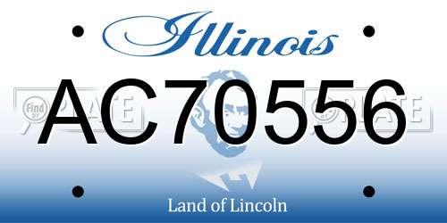 AC70556 Illinois License Plate