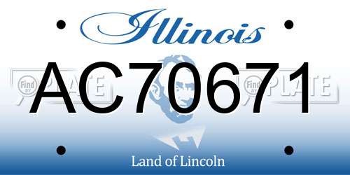 AC70671 Illinois License Plate