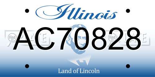 AC70828 Illinois License Plate