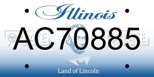 AC70885 Illinois License Plate