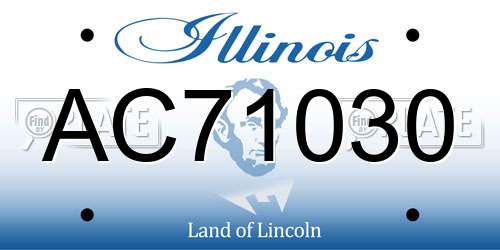 AC71030 Illinois License Plate