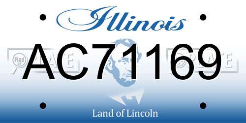 AC71169 Illinois License Plate