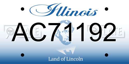 AC71192 Illinois License Plate