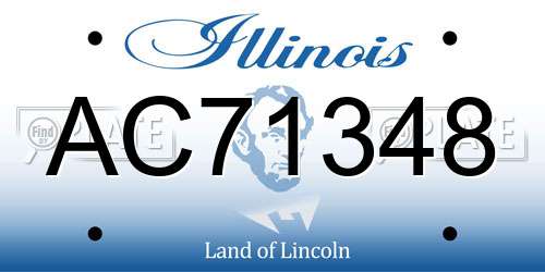 AC71348 Illinois License Plate