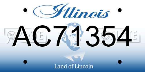 AC71354 Illinois License Plate