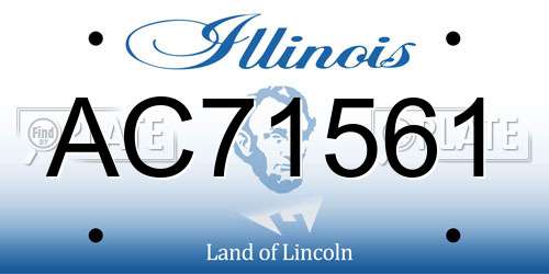 AC71561 Illinois License Plate