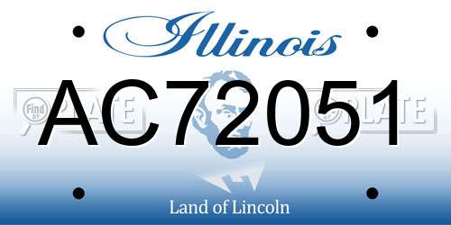 AC72051 Illinois License Plate