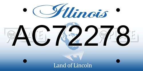 AC72278 Illinois License Plate