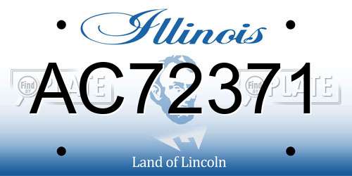 AC72371 Illinois License Plate