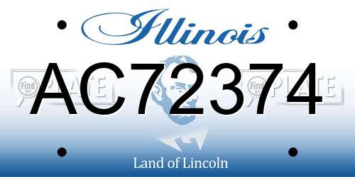 AC72374 Illinois License Plate