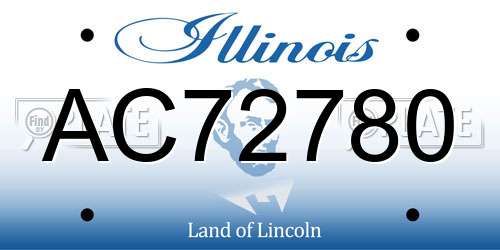 AC72780 Illinois License Plate