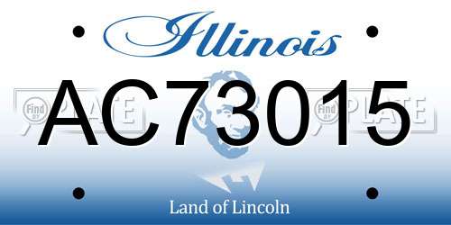 AC73015 Illinois License Plate