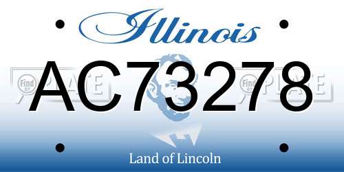 AC73278 Illinois License Plate