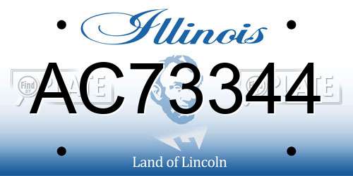 AC73344 Illinois License Plate