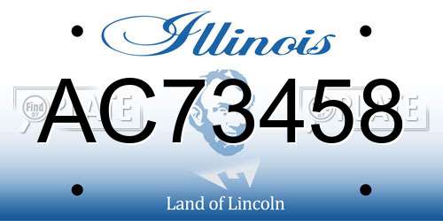 AC73458 Illinois License Plate