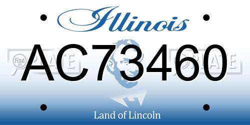 AC73460 Illinois License Plate