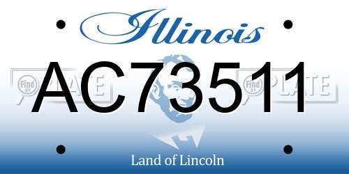 AC73511 Illinois License Plate
