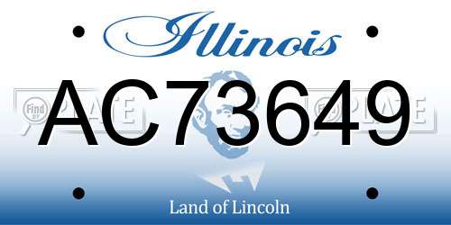 AC73649 Illinois License Plate