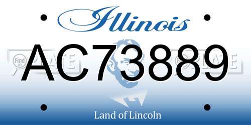 AC73889 Illinois License Plate