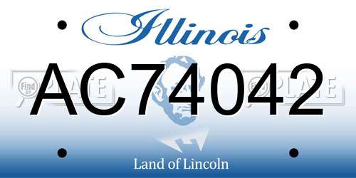 AC74042 Illinois License Plate
