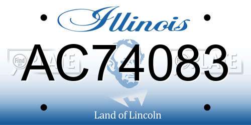 AC74083 Illinois License Plate
