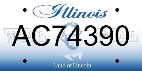 AC74390 Illinois License Plate