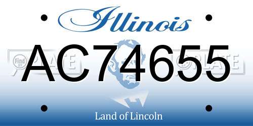 AC74655 Illinois License Plate
