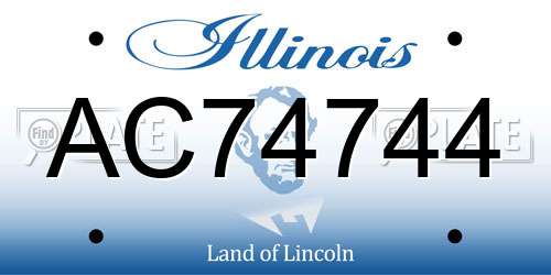 AC74744 Illinois License Plate