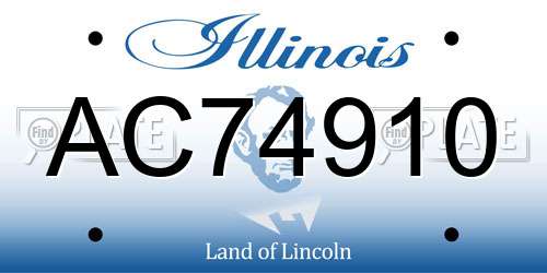AC74910 Illinois License Plate