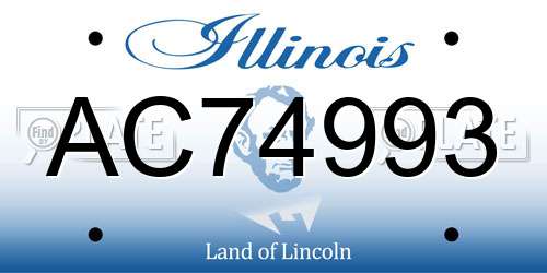 AC74993 Illinois License Plate