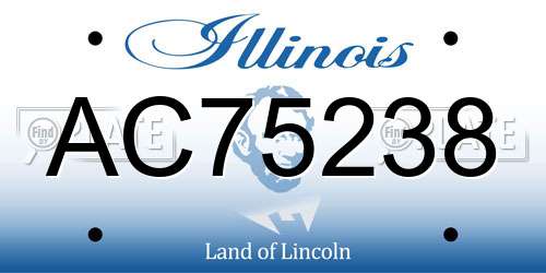 AC75238 Illinois License Plate