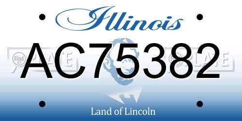 AC75382 Illinois License Plate