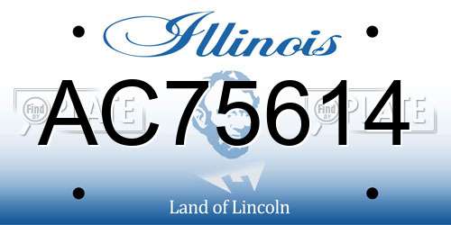 AC75614 Illinois License Plate
