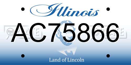 AC75866 Illinois License Plate