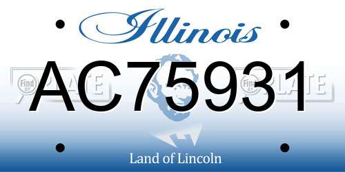 AC75931 Illinois License Plate
