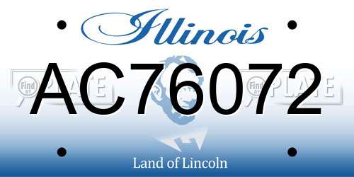 AC76072 Illinois License Plate