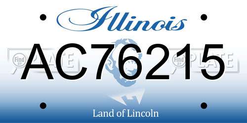 AC76215 Illinois License Plate