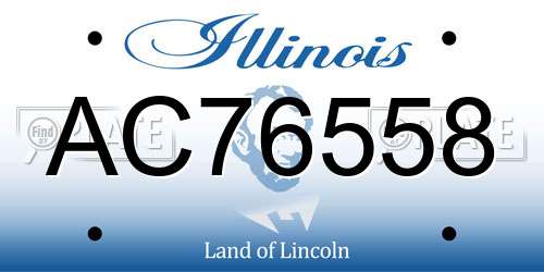 AC76558 Illinois License Plate